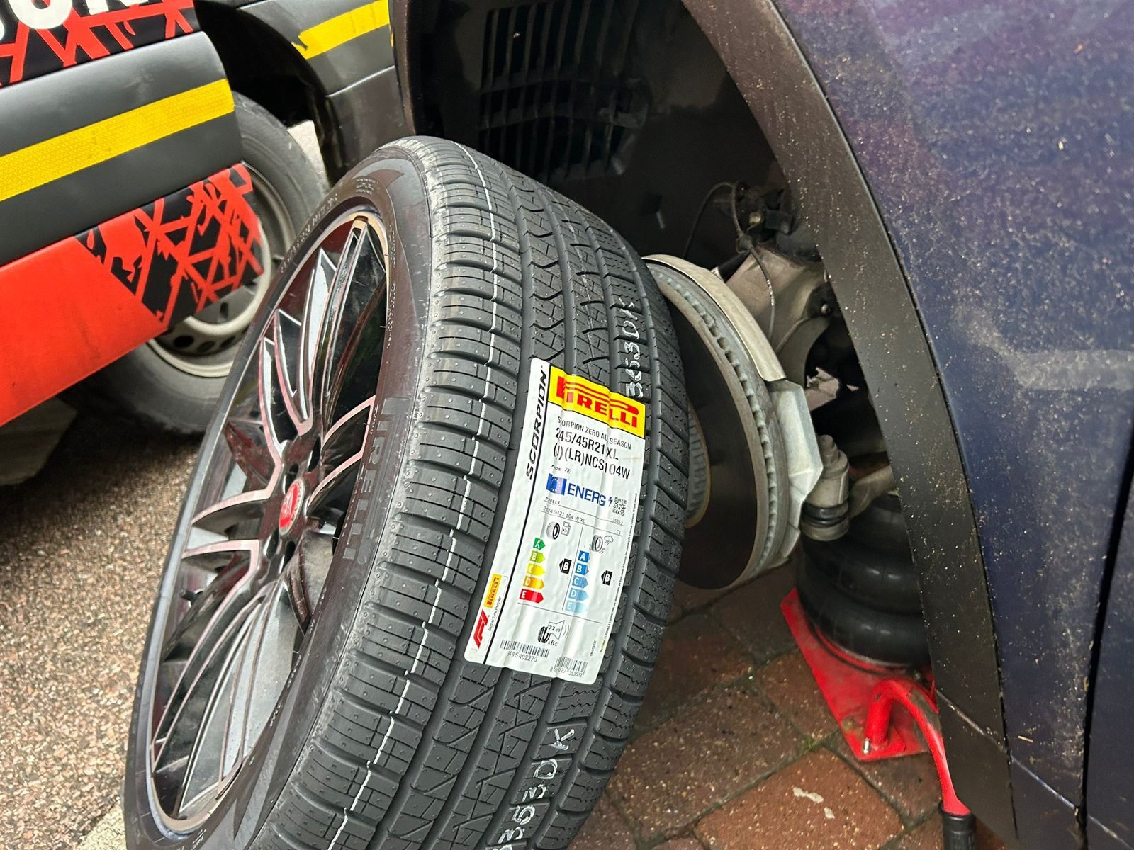New tyre ready to be fitted